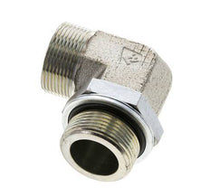 UN 1-11/16''-12 x G 1 1/4'' Buitendraad Verzinkt Stalen L-Fitting 90graden ORFS 250 Bar - Hydrauliek