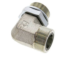 UN 1-11/16''-12 x G 1 1/4'' Buitendraad Verzinkt Stalen L-Fitting 90graden ORFS 250 Bar - Hydrauliek
