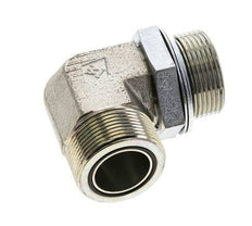 UN 1-11/16''-12 x G 1 1/4'' Buitendraad Verzinkt Stalen L-Fitting 90graden ORFS 250 Bar - Hydrauliek
