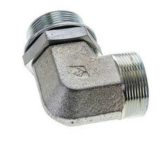 UN 2''-12 x G 1 1/2'' Buitendraad Verzinkt Stalen L-Fitting 90graden ORFS 200 Bar - Hydrauliek