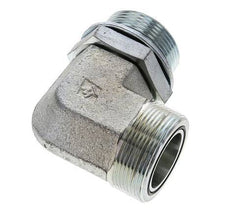 UN 2''-12 x G 1 1/2'' Buitendraad Verzinkt Stalen L-Fitting 90graden ORFS 200 Bar - Hydrauliek
