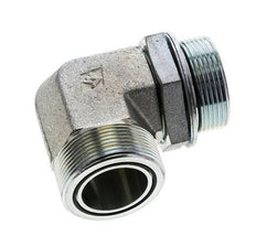 UN 2''-12 x G 1 1/2'' Buitendraad Verzinkt Stalen L-Fitting 90graden ORFS 200 Bar - Hydrauliek