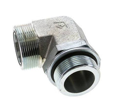 UN 2''-12 x G 1 1/2'' Buitendraad Verzinkt Stalen L-Fitting 90graden ORFS 200 Bar - Hydrauliek