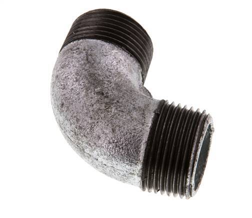 R 1'' Male Zinc plated Cast iron 90 deg Elbow Fitting 25 Bar