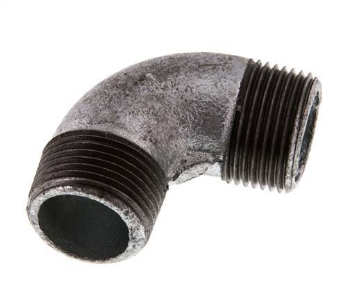 R 1'' Male Zinc plated Cast iron 90 deg Elbow Fitting 25 Bar