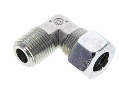 1/2'' NPT Male x 15L Zinc plated Steel 90 deg Elbow Cutting ring 315 Bar DIN 2353