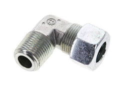 1/2'' NPT Male x 15L Zinc plated Steel 90 deg Elbow Cutting ring 315 Bar DIN 2353