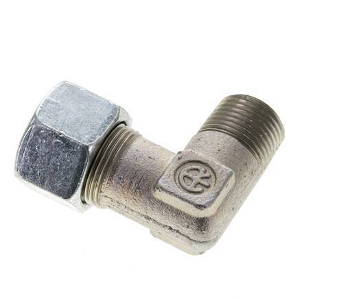 1/2'' NPT Male x 16S Zinc plated Steel 90 deg Elbow Cutting ring 400 Bar DIN 2353