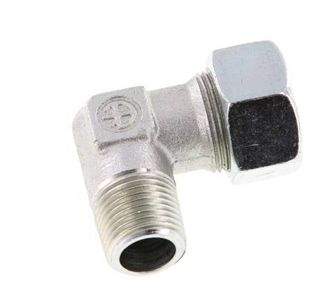 R 1/2'' Buitendraad x 18L Verzinkt Stalen L-Fitting 90graden 315 Bar DIN 2353