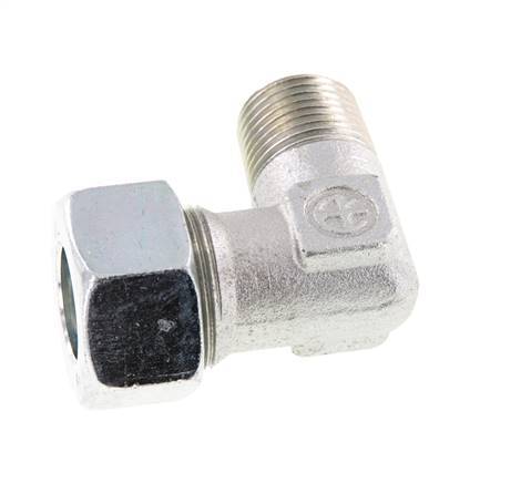 R 1/2'' Buitendraad x 18L Verzinkt Stalen L-Fitting 90graden 315 Bar DIN 2353