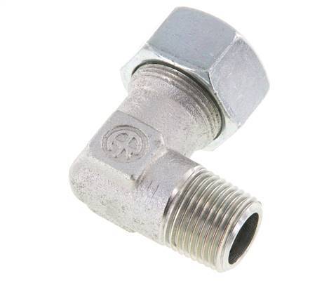 R 1/2'' Buitendraad x 18L Verzinkt Stalen L-Fitting 90graden 315 Bar DIN 2353