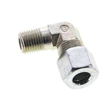 1/4'' NPT Male x 10L Zinc plated Steel 90 deg Elbow Cutting ring 315 Bar DIN 2353