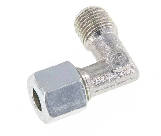 R 1/4'' Buitendraad x 8L Verzinkt Stalen L-Fitting 90graden 315 Bar DIN 2353