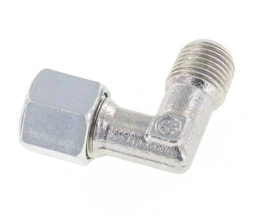 R 1/4'' Buitendraad x 8L Verzinkt Stalen L-Fitting 90graden 315 Bar DIN 2353