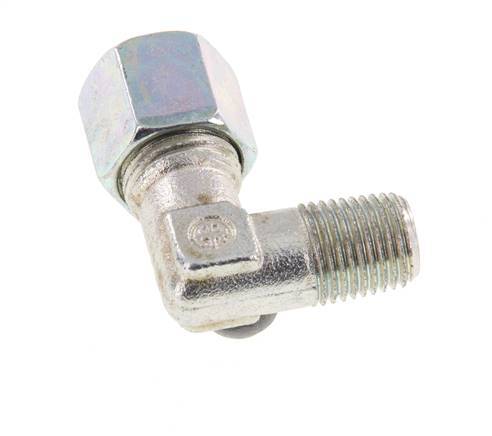 R 1/4'' Buitendraad x 8S Verzinkt Stalen L-Fitting 90graden 630 Bar DIN 2353