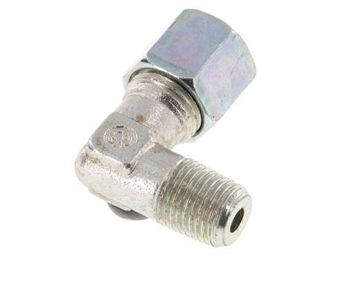 R 1/4'' Buitendraad x 8S Verzinkt Stalen L-Fitting 90graden 630 Bar DIN 2353