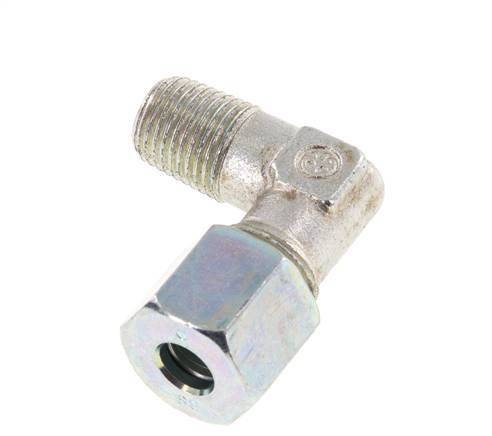 R 1/4'' Buitendraad x 8S Verzinkt Stalen L-Fitting 90graden 630 Bar DIN 2353