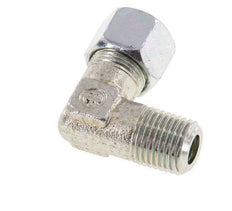 R 1/4'' Buitendraad x 10LL Verzinkt Stalen L-Fitting 90graden 100 Bar DIN 2353