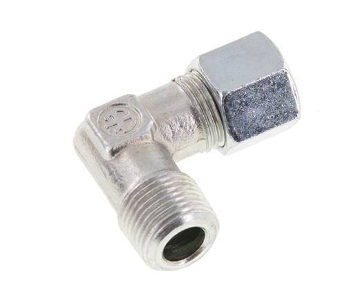 R 3/8'' Buitendraad x 10L Verzinkt Stalen L-Fitting 90graden 315 Bar DIN 2353