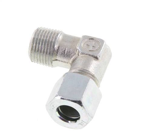 R 3/8'' Buitendraad x 10L Verzinkt Stalen L-Fitting 90graden 315 Bar DIN 2353