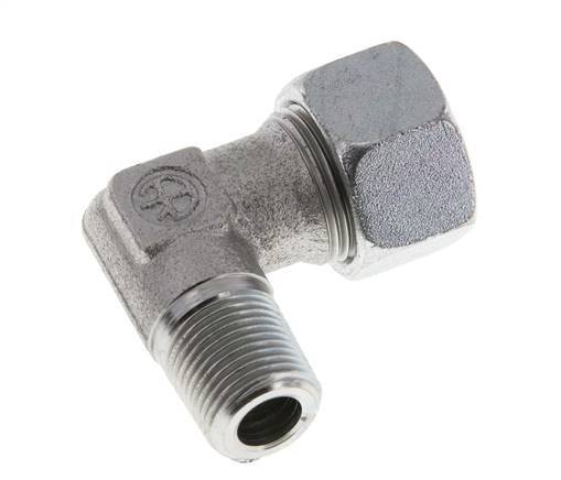 R 3/8'' Buitendraad x 15L Verzinkt Stalen L-Fitting 90graden 315 Bar DIN 2353