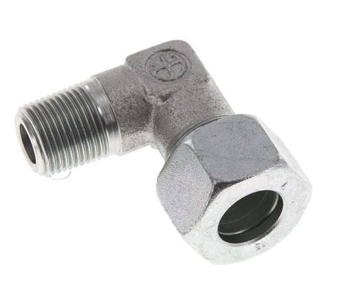 R 3/8'' Male x 15L Zinc plated Steel 90 deg Elbow Fitting 315 Bar DIN 2353