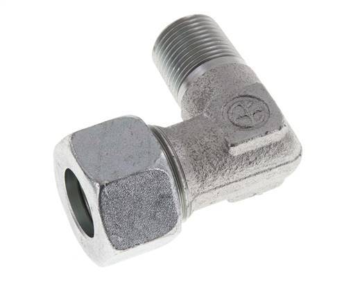 R 3/8'' Buitendraad x 15L Verzinkt Stalen L-Fitting 90graden 315 Bar DIN 2353
