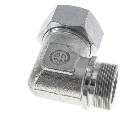 G 1 1/2'' Buitendraad x 38S Verzinkt Stalen L-Fitting 90graden 315 Bar DIN 2353