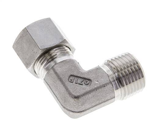 1/2'' NPT Male x 12S Stainless steel 90 deg Elbow Cutting ring 630 Bar DIN 2353