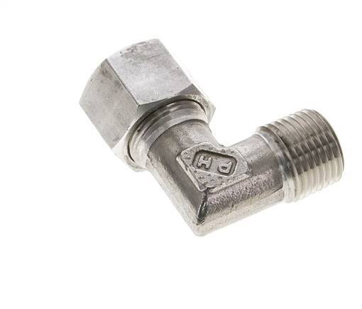 1/2'' NPT Male x 14S Stainless steel 90 deg Elbow Cutting ring 630 Bar DIN 2353