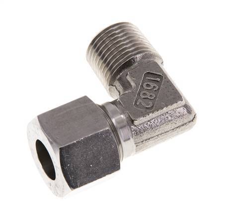 R 1/2'' Buitendraad x 14S RVS L-Fitting 90graden 630 Bar DIN 2353