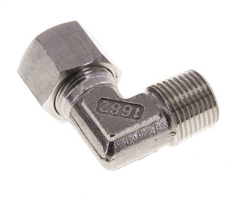 R 1/2'' Buitendraad x 14S RVS L-Fitting 90graden 630 Bar DIN 2353
