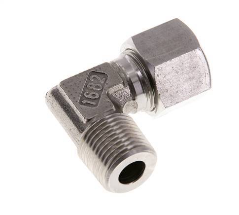 R 1/2'' Buitendraad x 14S RVS L-Fitting 90graden 630 Bar DIN 2353