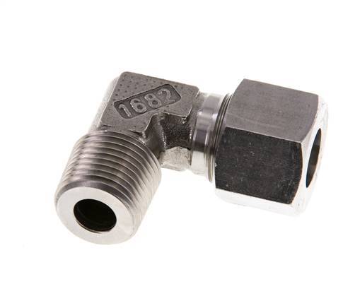 R 1/2'' Buitendraad x 14S RVS L-Fitting 90graden 630 Bar DIN 2353