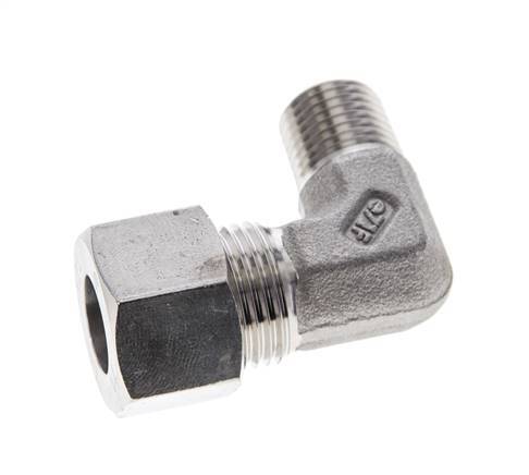 1/4'' NPT Male x 12L Stainless steel 90 deg Elbow Cutting ring 315 Bar DIN 2353