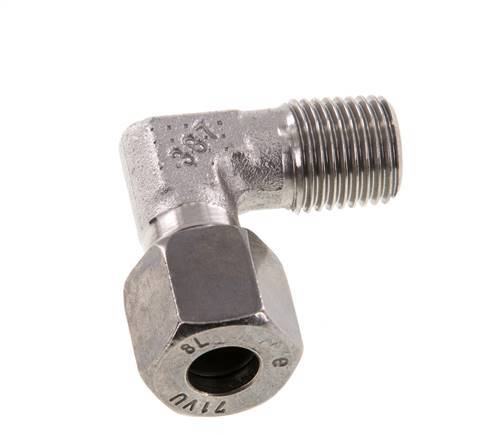 R 1/4'' Buitendraad x 8L RVS L-Fitting 90graden 315 Bar DIN 2353