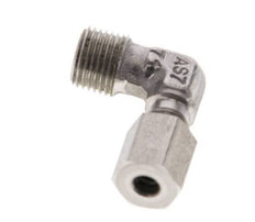 1/8'' NPT Male x 4LL Stainless steel 90 deg Elbow Cutting ring 100 Bar DIN 2353