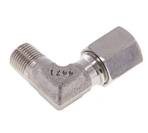 R 1/8'' Buitendraad x 6L RVS L-Fitting 90graden 315 Bar DIN 2353