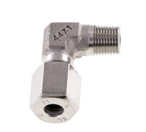 R 1/8'' Buitendraad x 6L RVS L-Fitting 90graden 315 Bar DIN 2353