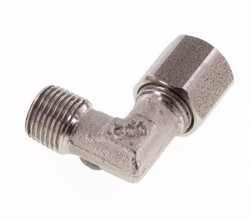 R 1/8'' Buitendraad x 6LL RVS L-Fitting 90graden 100 Bar DIN 2353