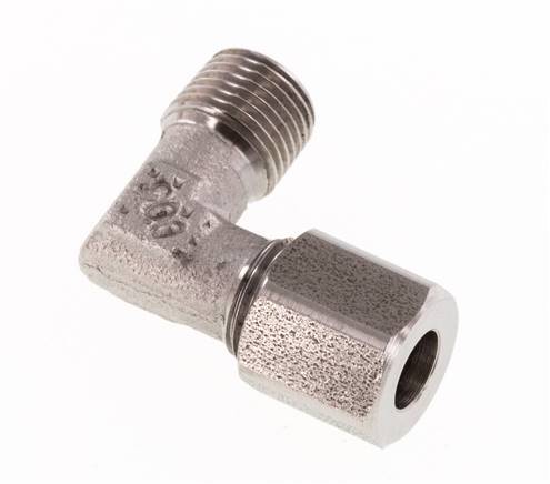 R 1/8'' Buitendraad x 6LL RVS L-Fitting 90graden 100 Bar DIN 2353