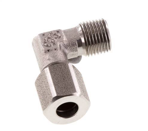 R 1/8'' Buitendraad x 6LL RVS L-Fitting 90graden 100 Bar DIN 2353
