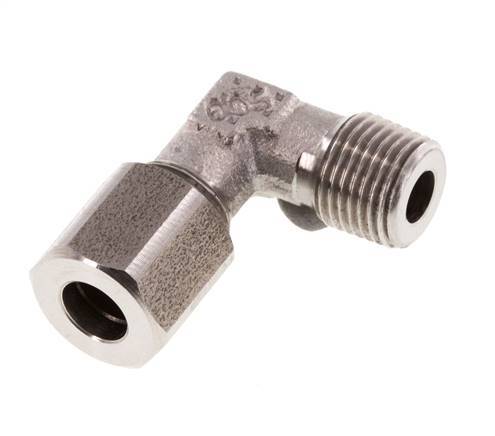 R 1/8'' Buitendraad x 6LL RVS L-Fitting 90graden 100 Bar DIN 2353