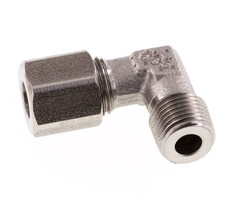 R 1/8'' Buitendraad x 6LL RVS L-Fitting 90graden 100 Bar DIN 2353