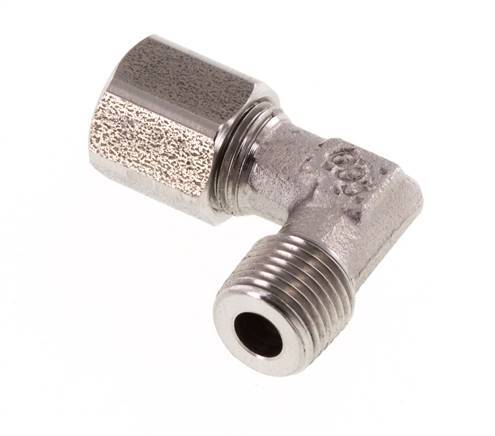 R 1/8'' Buitendraad x 6LL RVS L-Fitting 90graden 100 Bar DIN 2353