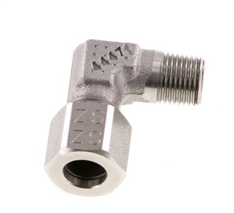 R 1/8'' Buitendraad x 8LL RVS L-Fitting 90graden 100 Bar DIN 2353