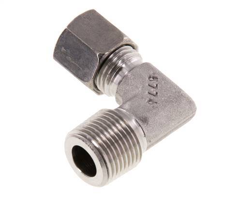 R 3/8'' Buitendraad x 8L RVS L-Fitting 90graden 315 Bar DIN 2353