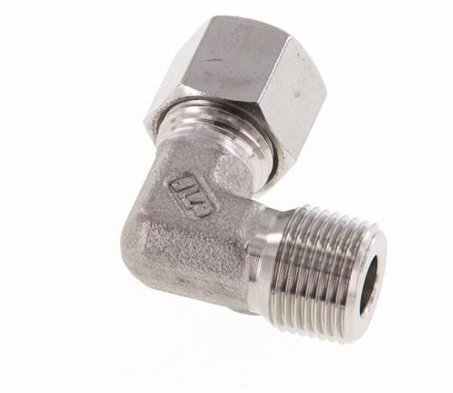 R 3/8'' Buitendraad x 10L RVS L-Fitting 90graden 315 Bar DIN 2353