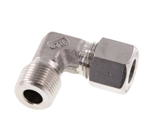 R 3/8'' Buitendraad x 10L RVS L-Fitting 90graden 315 Bar DIN 2353