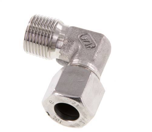 R 3/8'' Buitendraad x 10L RVS L-Fitting 90graden 315 Bar DIN 2353